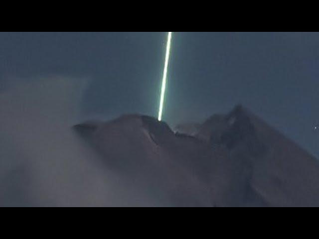 Green UFO Caught Entering India Volcano