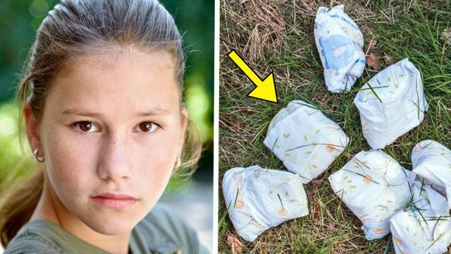 Girl Ditches Used Diapers Behind School Every Day - Parents Burst Into Tears When Realizing Why