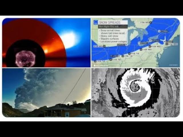 Cold snap & snow! Florida rain! Big Storm=27th!!! Caribbean Volcano erupts again! Typhoon Sarigae