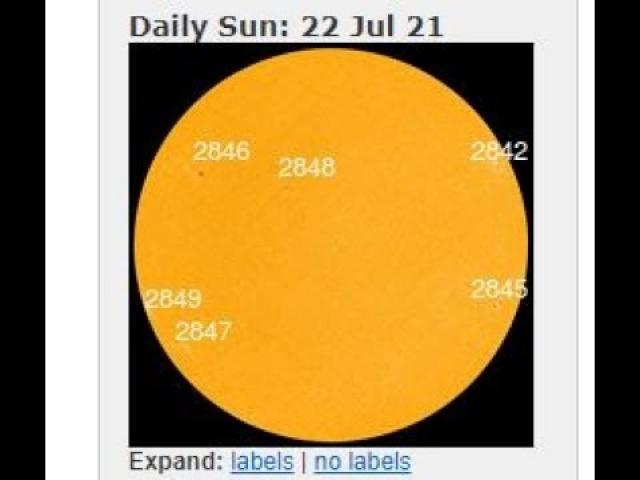 THERE ARE SIX SUNSPOTS ON THE SUN RIGHT NOW.