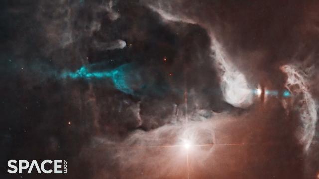 Jets from a newly forming star 'blast across space' in amazing Hubble imagery