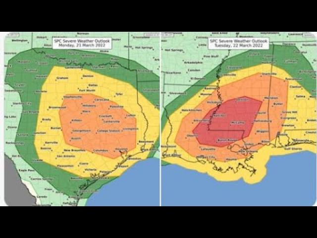 Super Red Alert! for Texas Louisiana Mississippi! MAJOR Severe Weather Possible Monday & Tuesday!