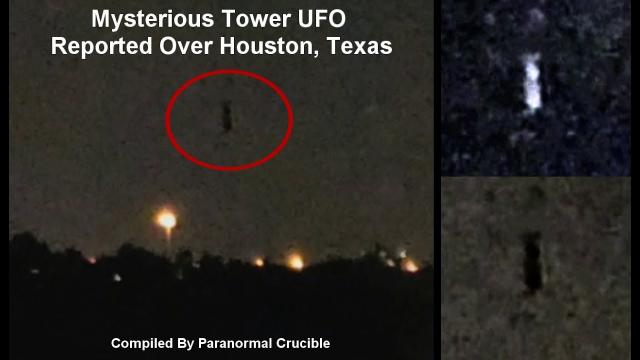 Mysterious Tower UFO Reported  Over Houston, Texas