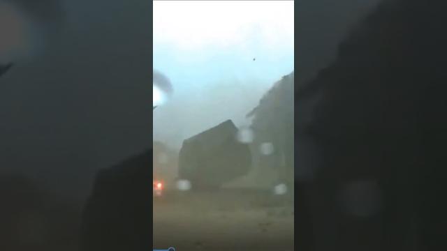 Driver narrowly escapes death as huge boulder crashes #shorts #shortsvideo #subscribe