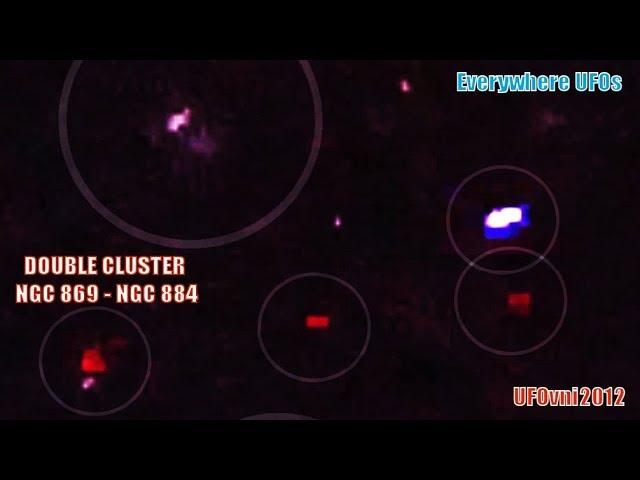 TELESCOPE 4K: Everywhere UFOs in The Middle of STAR  DOUBLE CLUSTER NGC 869 - NGC 884