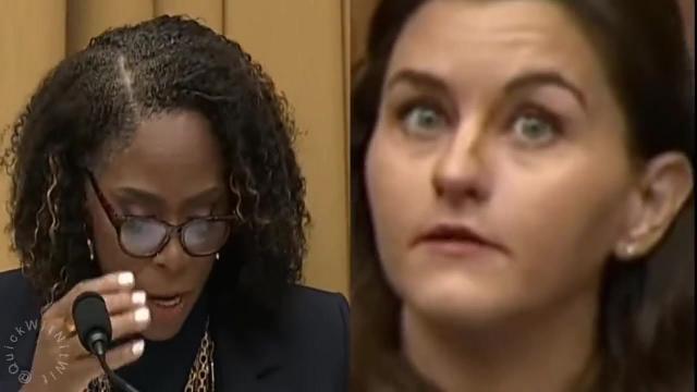 Congresswomen is caught on camera being mind controlled by a human hybrid handaler