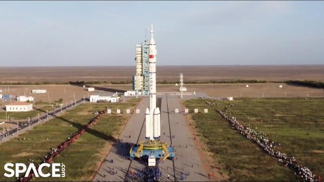 Chinese rocket rolled out to launch pad ahead of crew launch