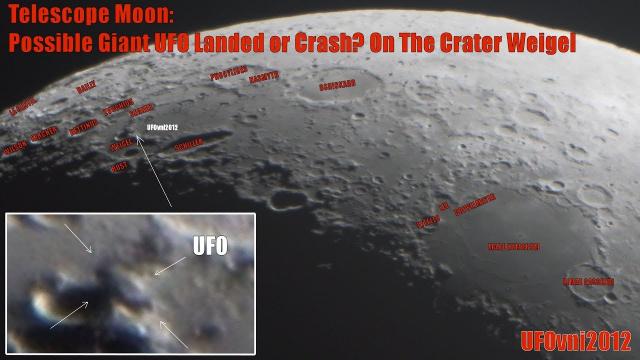 Telescope Moon: Possible Giant UFO Landed or Crash? On The Crater Weigel (4K-Ultra HD)