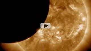 Moon Transits Sun from Spacecraft's Point of View | Video
