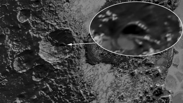 Bizarre Structure inside Pluto Crater in photo taken by New Horizons Spacecraft