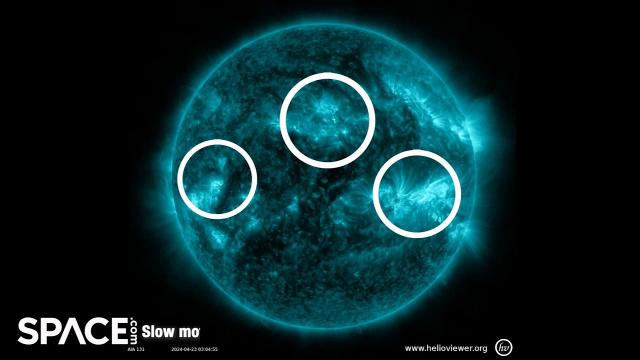 Sympathetic solar flare! 4 regions on Sun erupt at nearly the same time