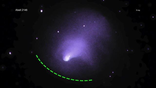 Galaxy cluster collision created 1.6 million mile shockwave