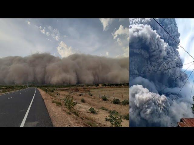 Giant  Strange wall of dust from sandstorm submerges entire Indian city