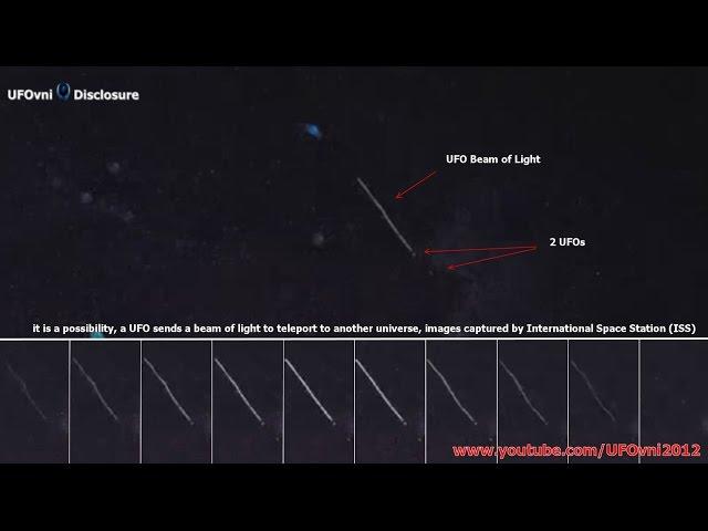 Amazing! Possibility UFO Sends A Beam Of Light To Teleport, Captured By ISS, Feb 2015