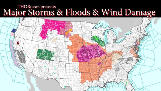 MAJOR Storms to bring Floods & Wind Damage to USA through Weekend