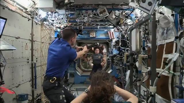 Astronauts Play Baseball on Space Station