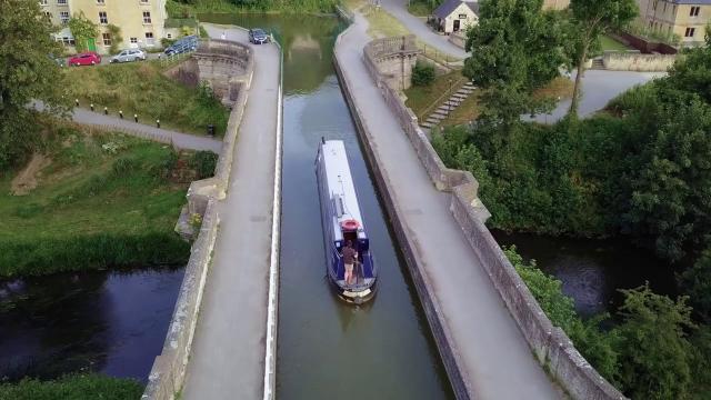 Portrait of Avoncliff  Wiltshire  DRONE FLIGHT 4K