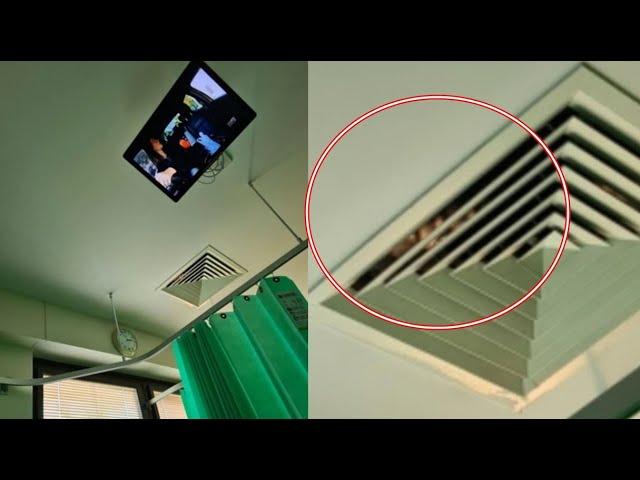 Hospital patient terrified after 'eerie figure stares at her' from air vent in ceiling