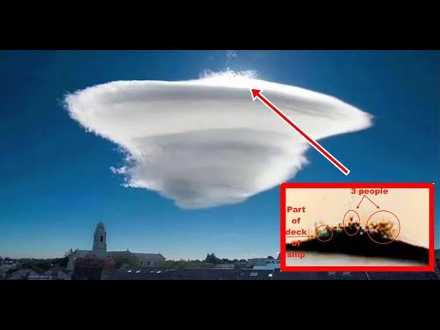 Three Extraterrestrials walking on UFO cloud over Lijiang, China