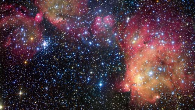 Blue Stars 'Energize' Gas Cloud's Colorful Glow | Video