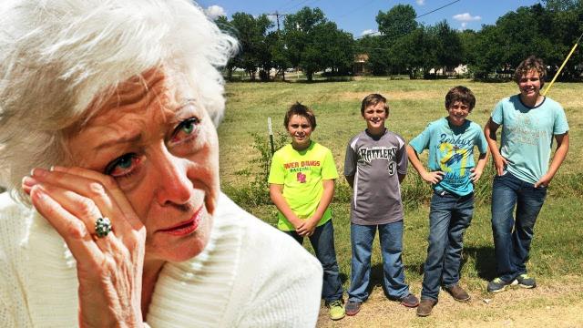 Elderly Woman Catches 4 Boys In Her Yard, Cries When She Realizes What They’re Doing.