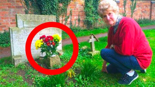 A woman found flowers at her husband’s grave – a note inside a bouquet shocked her