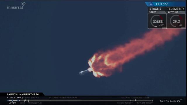 Blastoff! SpaceX Launches Inmarsat-5 F4 Satellite | Video