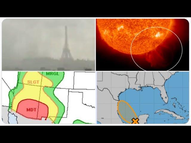 140 MPH Winds & Massive Hail Storm hits France & Italy & Spain! 10 M Class Solar Flares in 5 Days!