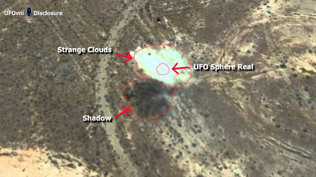 Sphere UFO Hidden In The Clouds, Area 51