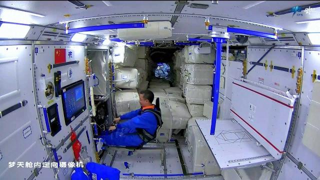 See Chinese astronauts workout on Tiangong space station