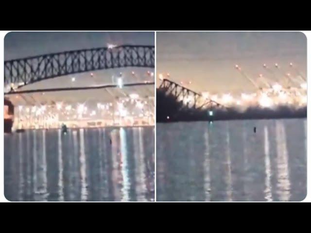 OMG. WTF. Key Bridge in Baltimore hit by ship & collapses.