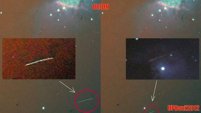 Sky-Watcher Caught Giant Interstellar Cylinder UFO Near Orion Nebula