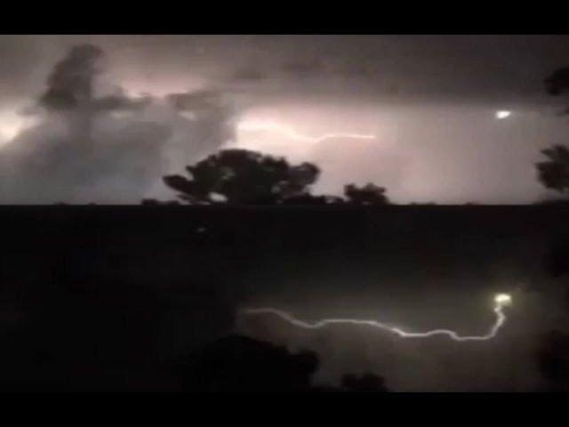 UFO hit by lightning strike in Hungary