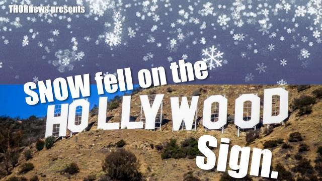Snow fell on the Hollywood Sign!