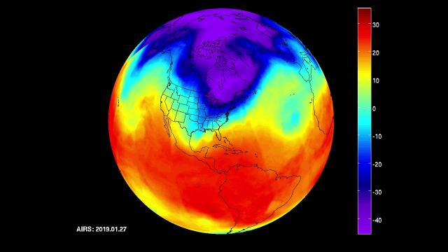 NASA Satellite Sees Polar Vortex on the Move