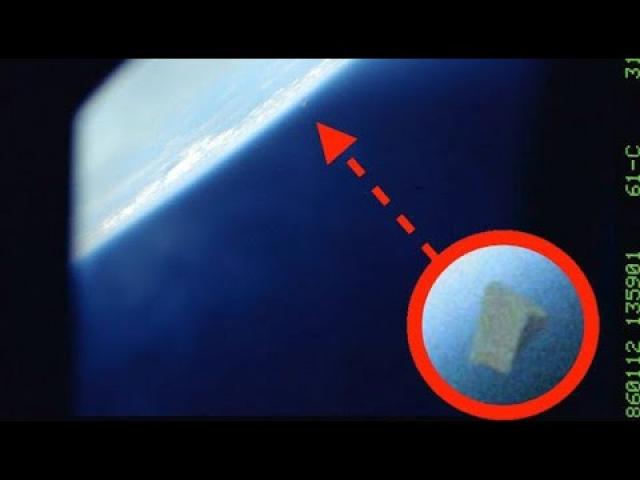 Massive Triangular Object Seen In Earth's Orbit Old Shuttle Columbia Photo!