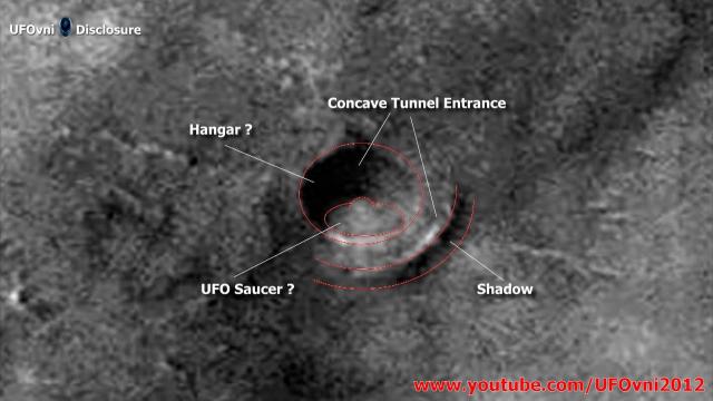 UFO Saucer A Concave Tunnel Entrance On Mars