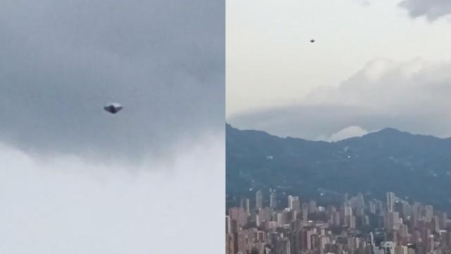 Metallic Saucer Type UFO Flying and Landing Witnessed By Several People over Medellín, Colombia