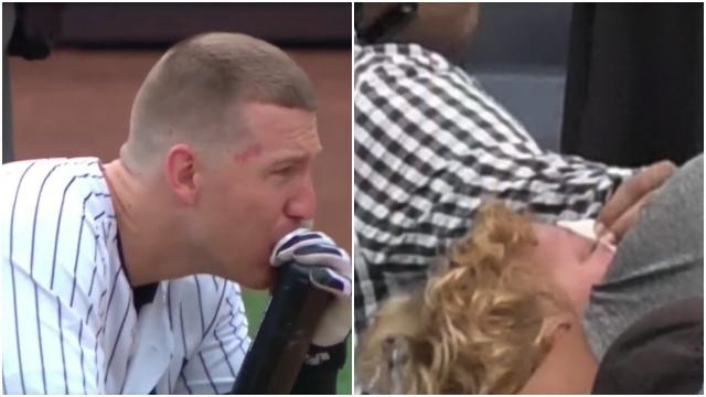 This Baseball Player Knelt In Horror After His Foul Ball Flew Into The Unsuspecting Crowd