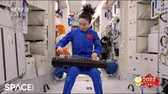 Chinese astronaut Wang Yaping plays the guzheng in space