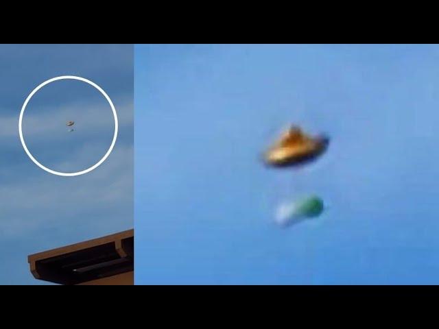 Golden Disc like object flies through sky in Riverside on Easter evening