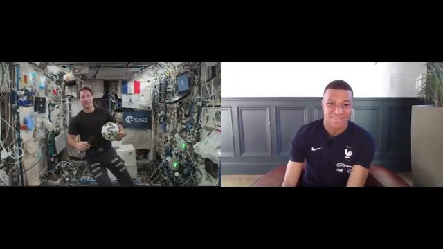 French soccer star Kylian Mbappé calls space station