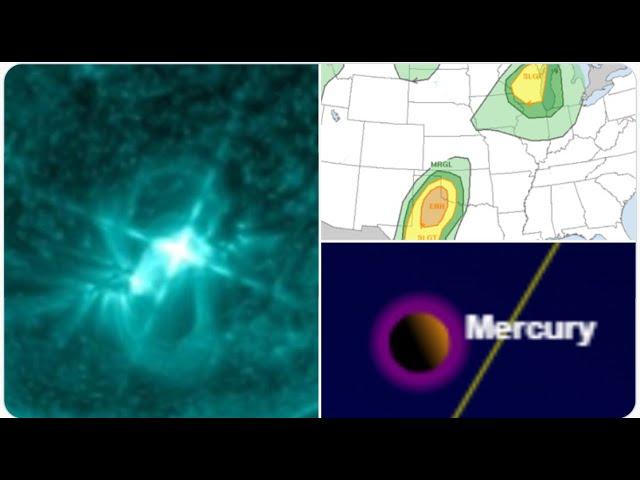 Earth facing X 1.5 Class Solar Flare! Severe Weather today in Texas & Wisconsin! 6.3 Earthquake PNG!