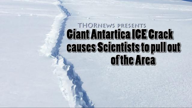 Giant Antartica Ice CRACK causes Scientists to pull out of Area