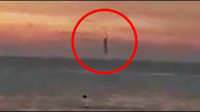 Mystery as anchor shaped UFO leaves smoke trails before crashing into sea off Indonesia