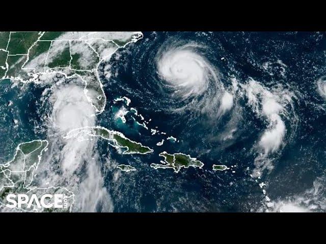 Hurricanes Idalia and Frankin seen from space in amazing satellite time-lapses