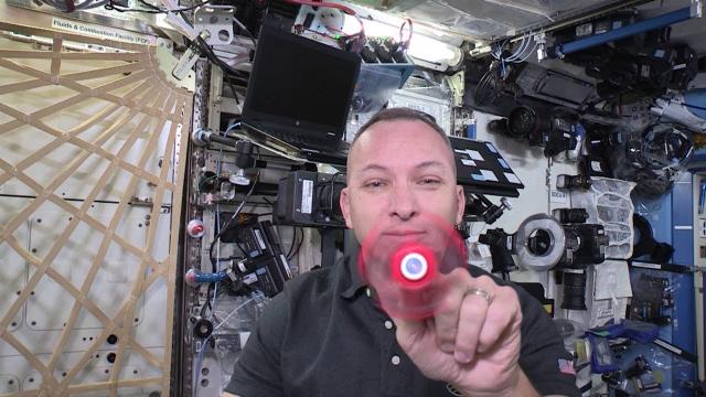 Fidget spinner spinning in space!