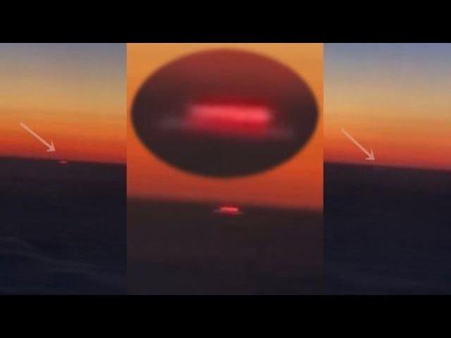 Plane passenger films weird rectangular glow above the clouds in Kazakhstan
