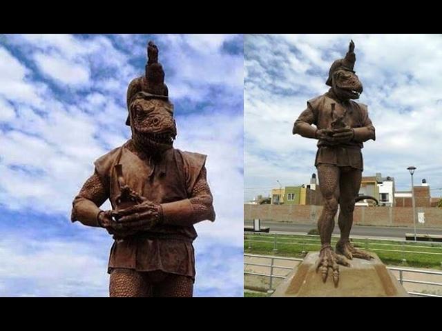 Statue of a Reptilian Humanoid in Peru