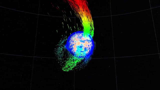 Mars Atmosphere Being 'Stripped' By Solar Wind - Probe Data Animated